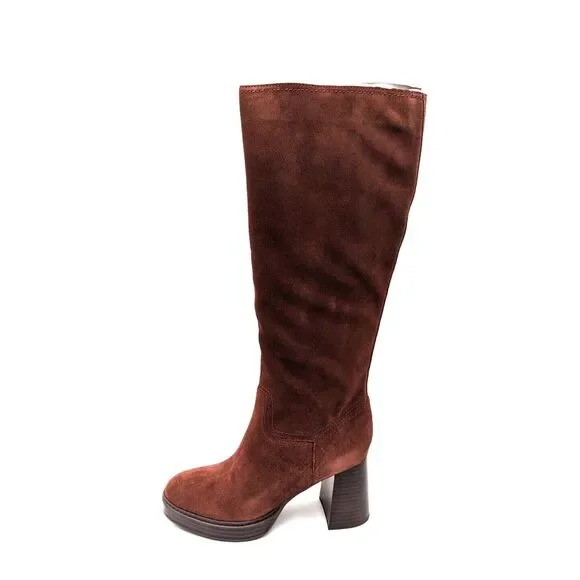 Naturalizer Women's Ona Platform Tall Boot Knee High Cappuccino Suede‎ SZ 7.5